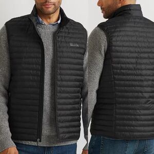 Eddie Bauer puffer vest black packable EB 650 downfield microlight mens Large